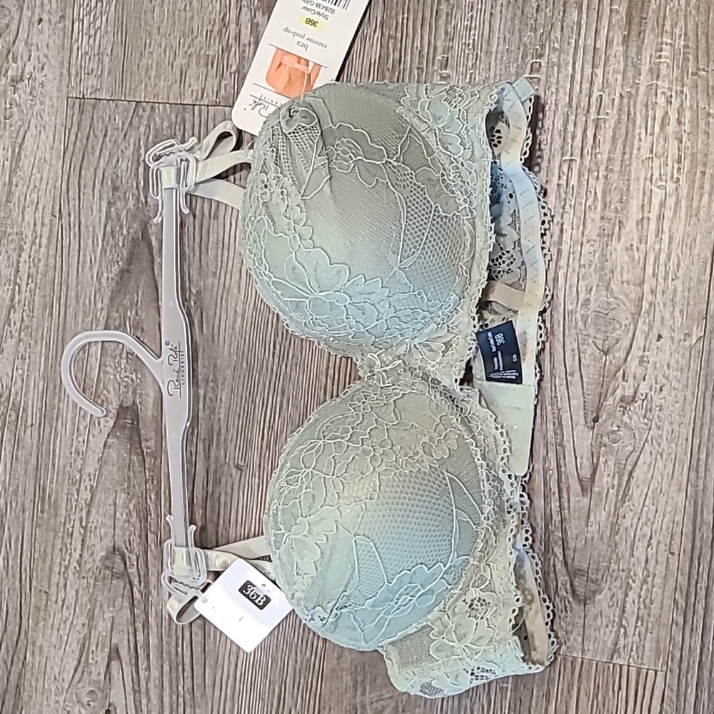 Set OF 3 Rene Rofe Lace Bras Red, Green, & Blue - Picture 5 of 12